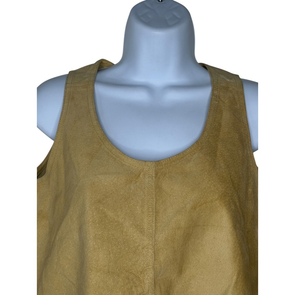 Liz Claiborne Lizwear Vest Medium Tan Suede Leather Vintage 90s Boho Western NEW - Picture 3 of 10